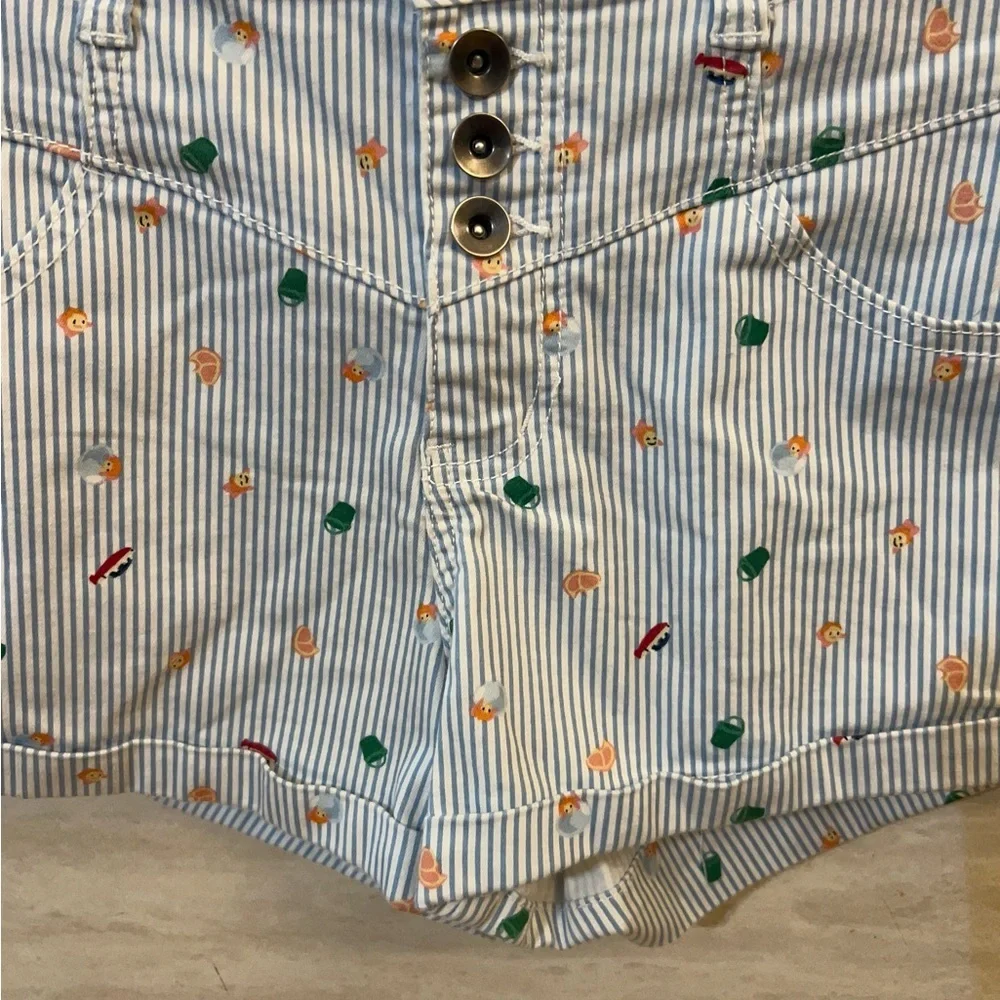 Studio Ghibli Ponyo Striped High-Waist Shorts